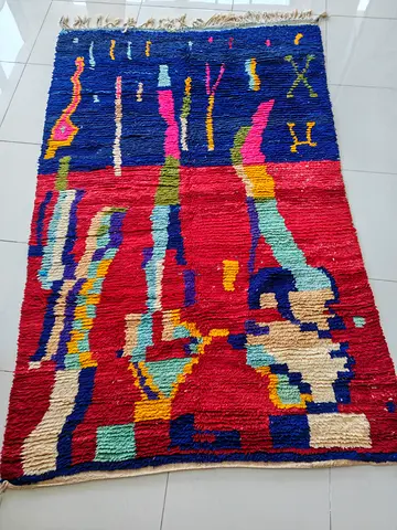 Moroccan Azilal Handwoven Wool Rug Carpet Afghan Berber