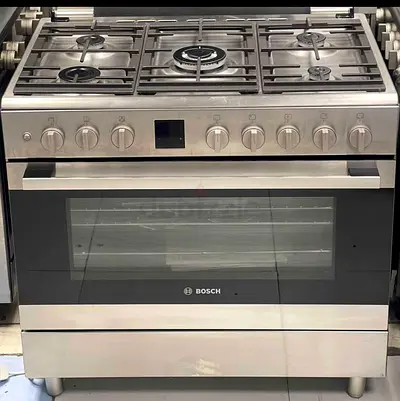 Gas cooker 5 burner , Bosch brand , latest model oven with fan