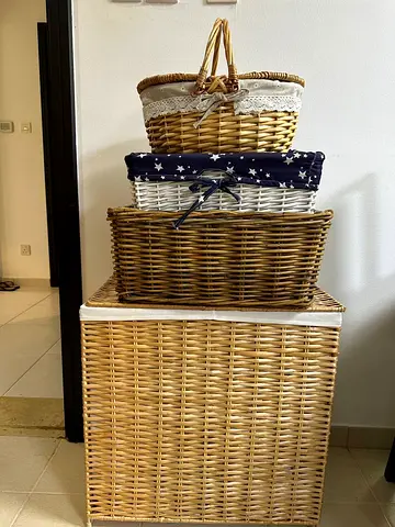 Storage wooden basket