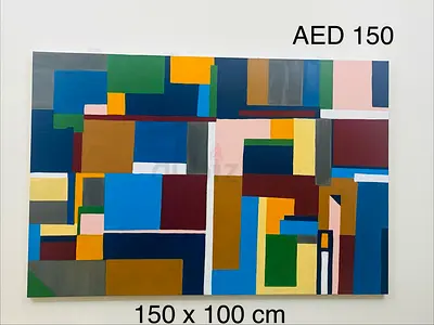 Abstract Geometric Acrylic Painting on Canvas - 150 x 100 cm