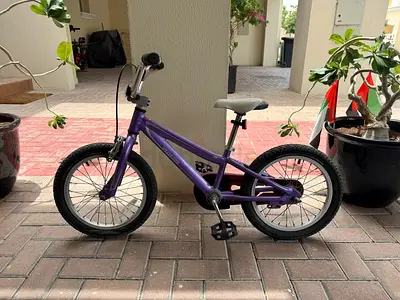 Purple 16-inch Kids Bike — “Specialized” is brand name