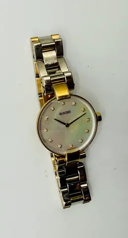 Rado Couple White Mother of Pearl Diamond Dial Ladies Watch