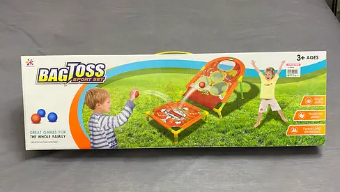 Bag Toss Cornhole Game Set - Portable Backyard Toss for Kids (3+)