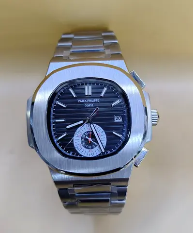 Patek Philippe-style Stainless Steel Mens Master Copy Watch - Nautilus Design