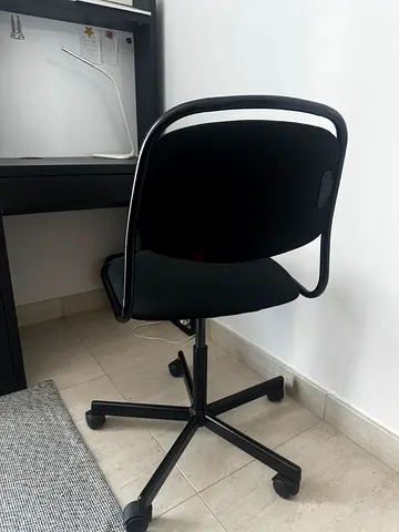 Black Office Swivel Chair with Wheels - Good Condition
