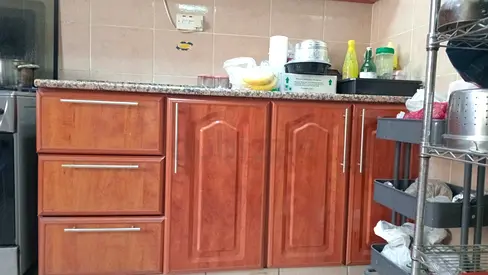 Aluminium Kitchen Base Cabinets with Granite Top - Good Condition