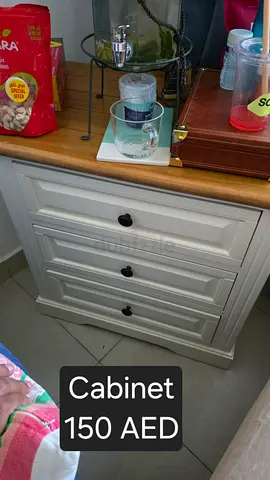White 3-Drawer Bedside Cabinet / Nightstand - Good Condition