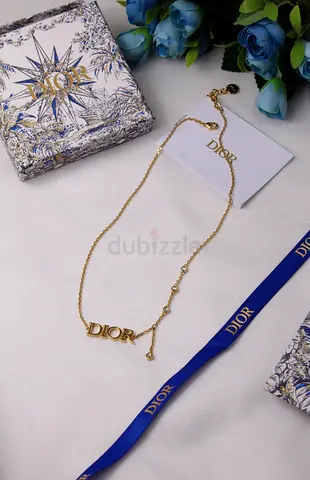 Authentic Dior Gold-tone Logo Necklace – Lightweight Statement Piece