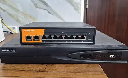 Hikvision NVR and 2 Dome Camera with  keepLINK 10-Port PoE Switch - For Sale
