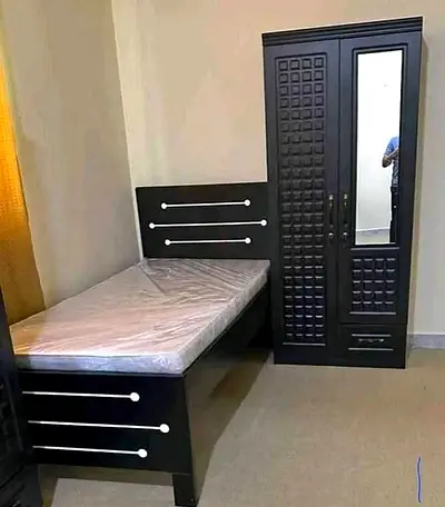 Brand New wood Bed single size 90cm 190cm with wood cabinet 2 Door available