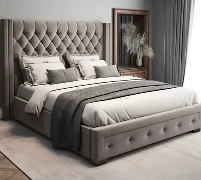 King Size 180x200 Bed - Fully Custom Made in any Size and Custom Colors - UAE Sharjah Made