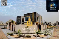 Villa in Al Yasmin, two floors and a roof, with elevator and swimming pool, area 6200 sq ft, freehol