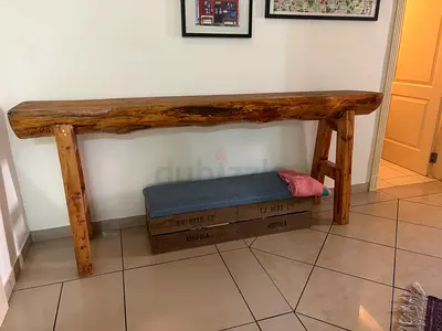 Solid Live-Edge Mango Console Table / Hallway Bench