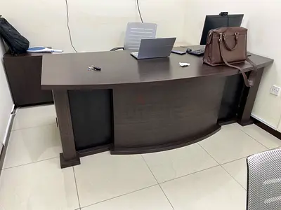 Office Table made of wood and leather perfect finish