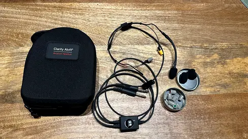 Clarity Aloft Aviation Headset with Cables and Earplugs - Good Condition