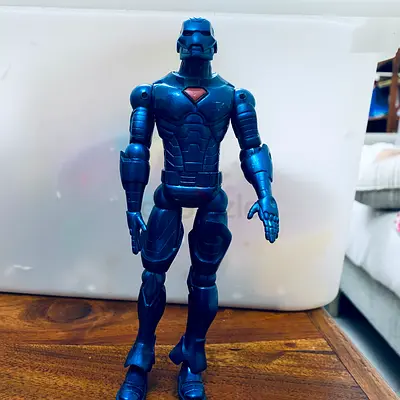 Blue Metallic Superhero Action Figure - 25 cm, used
