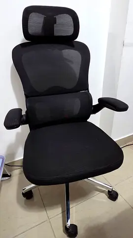 Ergonomic Black Mesh Office Chair with Headrest and Lumbar Support