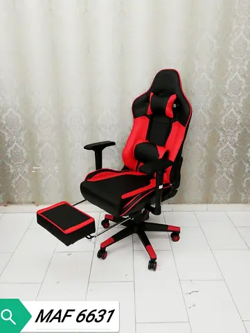 Red  Black Ergonomic Gaming Chair with Footrest-6631