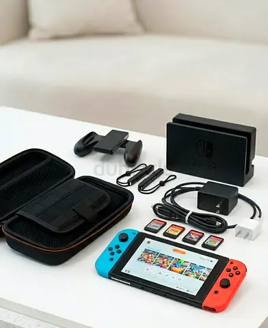 Nintendo Switch V1 Full Bundle – 4 Games, Carrying Case  All Original Accessories