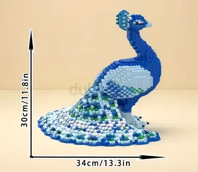 4420PCS Peacock Nano Block Building Set – Large Creative Animal Model | DIY Decorative Ornament