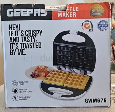 Geepas GWM676 Waffle Maker - Unused in Box