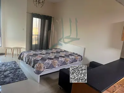 Fully furnished studio apartment for annual rent in Al Naeema Tower C, equipped with all appliances. Flexible payment options available, up to 4 insta
