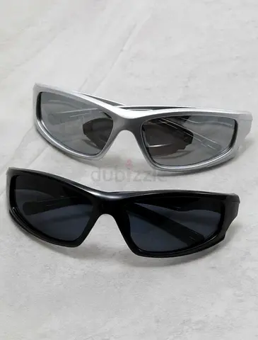 Pair of sporty sunglasses — black and grey frames