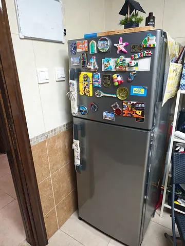 Used Grey Double-Door Refrigerator - Good Working Condition