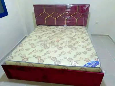 Queen bed frame with mattress —selling brand new information