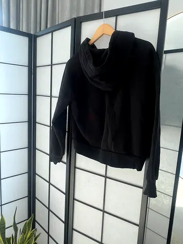 Black Hoodie Zipped Sweatshirt - Size M (Good Condition)