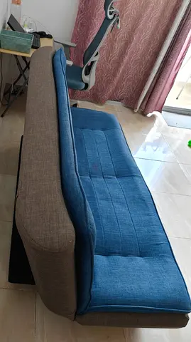 Convertible Sofa Bed - Blue  Grey, Good Condition