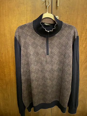 Stefano Ricci cashmere blue and brown sweater