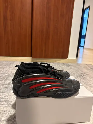 Used black mens basketball shoes james harden vol 9 black n red colorway size 44 eu size 10 us