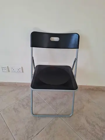 Black Folding Chair with Metal Frame - Single