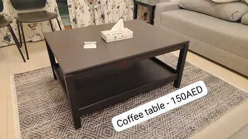Solid Dark Wood Coffee Table - Good Condition 500 dhs