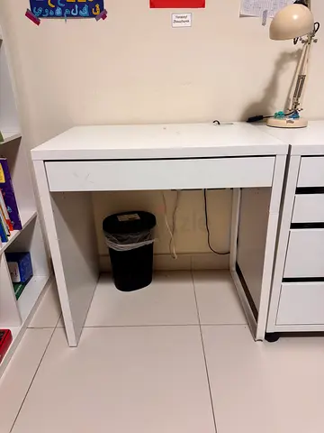White Study Desk Ikea - Good Condition