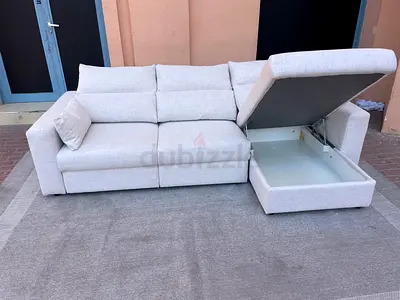 Ikea Eskelstuna L shape sofa bed Beige