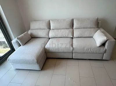 Ikea Eskelstuna L shape sofa bed Beige Light Grey L-Shaped 3-Seater Sofa with Chaise