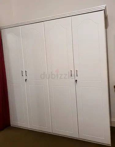 White 4-Door Wardrobe / Armoire - Excellent condition