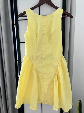 Light Yellow Sleeveless Button-Down Summer Dress, Flawless condition