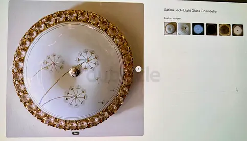 Ceiling light fixture / glass chandelier - decorative flush mount