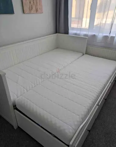 Ikea humness  Day bed with 3storage drawers underneath and with 2 IKEA mattress