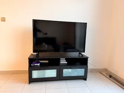 Black TV Stand / Entertainment Unit with Storage