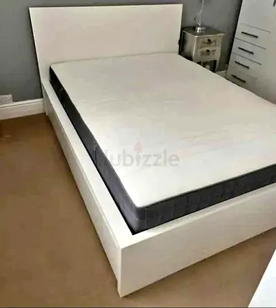 IKEA White MALM Double Storage Bed with IKEA Mattress 140 x 200 cm