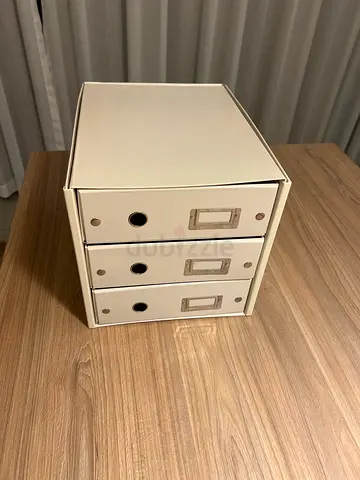 Small White Desktop File Organizer Box (3 slots)