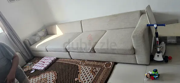 Light grey 5-seater fabric sofa (modular) in good condition