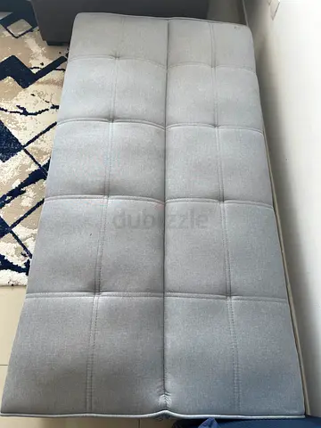 Light Grey Fabric Sofa Bed - Compact 2-Seater