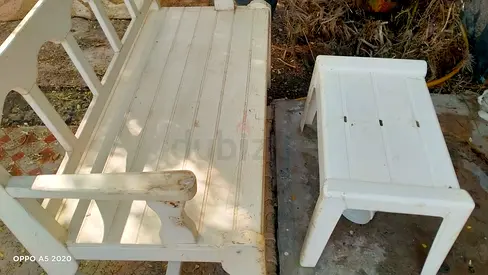 Garden bench and tea table