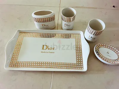Dior ceramic bathroom tray and accessory set - Made in France