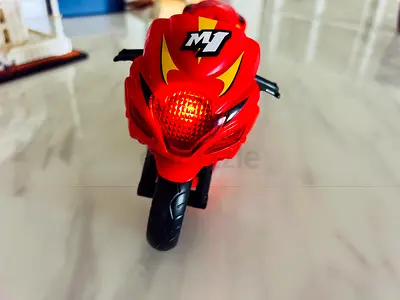 Red Light-Up Toy Motorcycle - Small Kids Ride-On Vehicle Toy